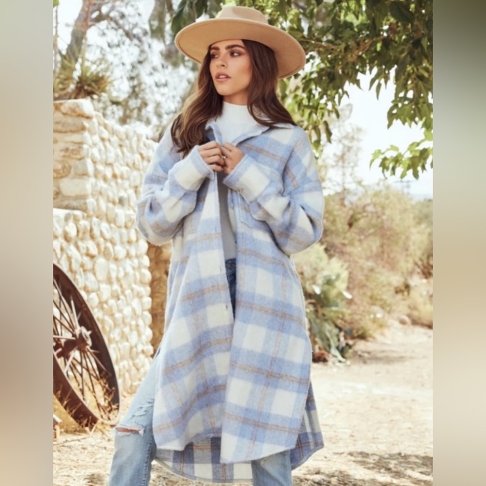 Vici Long Plaid Shacket